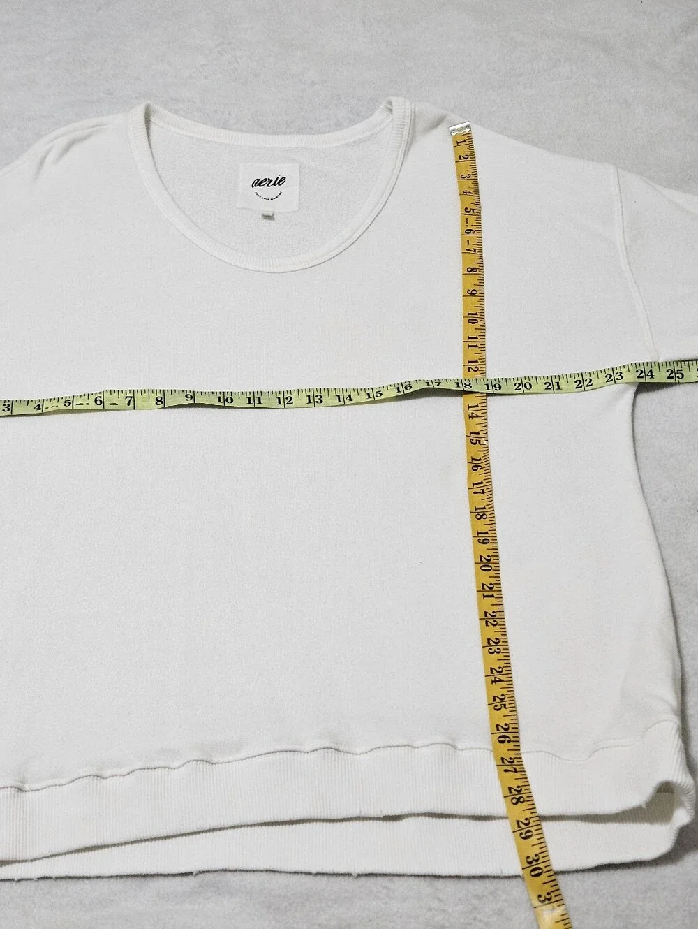 Aerie White White Oversized Scoop Neck Pullover Sweatshirt Sz S